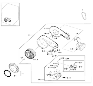 Motor Assy Diagram and Parts List for DV328AEW XAA-0001 Samsung Dryer