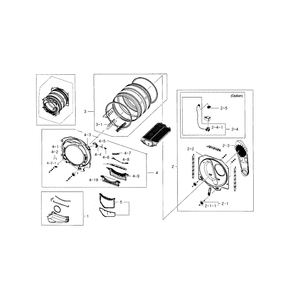 Drum Diagram and Parts List for DV331AEW XAA-01 Samsung Dryer
