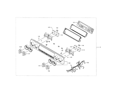 Control Panel Diagram and Parts List for NE58H9950WS AA-0000 Samsung Range