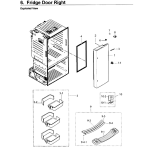 Fridge Door R Diagram and Parts List for RF26J7500WW AA-03 Samsung Refrigerator