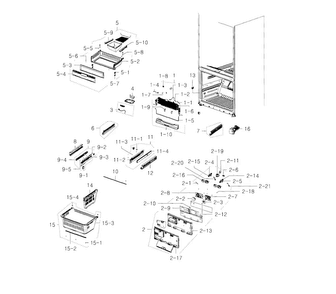 Part Location Diagram of DA97-07534K Samsung Ice Tray