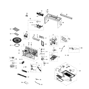 Main Section Diagram and Parts List for ME21H706MQG AA-0000 Samsung Microwave