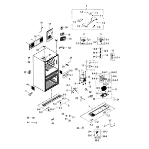 Cabinet Diagram and Parts List for RF30HBEDBSR AA-03 Samsung Refrigerator