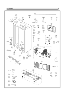 Cabinet Parts Diagram and Parts List for RS25J500DWW BY-00 Samsung Refrigerator