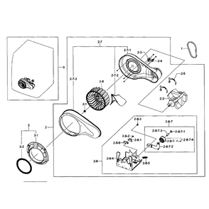 Motor Assembly Diagram and Parts List for DV431AEP XAA-01 Samsung Dryer
