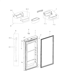 Right Door Diagram and Parts List for RFG299ABRS XAA-0000 Samsung Refrigerator