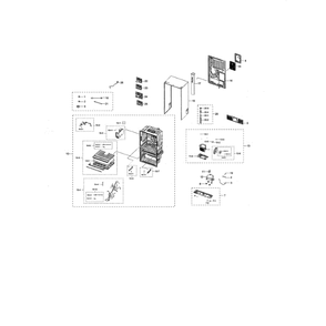 Cabinet 2 Diagram and Parts List for RF28NHEDBSG AA-00 Samsung Refrigerator