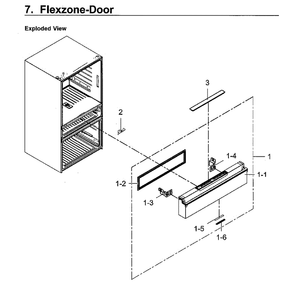 Flexzone Door Diagram and Parts List for RF23M8090SR AA-0000 Samsung Refrigerator