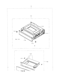 Drawer Section Diagram and Parts List for NE59J3420SB AA-0002 Samsung Range