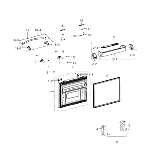 Freezer Door Diagram and Parts List for RFG293HAPN XAA-01 Samsung Refrigerator