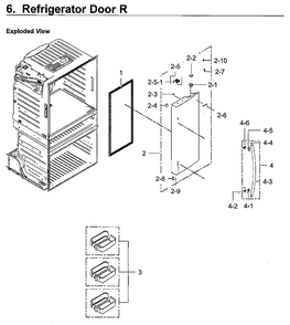 Part Location Diagram of DA91-04146C Samsung Door Foam Assembly (Right)