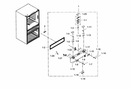 Flexzone Door Diagram and Parts List for RF24FSEDBSR AA-0002 Samsung Refrigerator