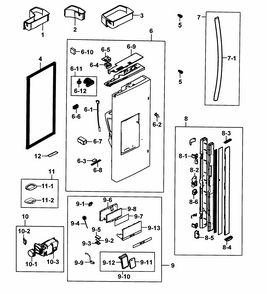 Refrigerator Door L Diagram and Parts List for RF25HMEDBBC AA-0000 Samsung Refrigerator