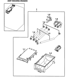 Housing Drawer Diagram and Parts List for WF328AAG XAA-0000 Samsung Washer