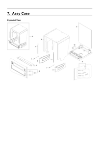 Case Assembly Diagram and Parts List for DW80R5061UT AA-00 Samsung Dishwasher