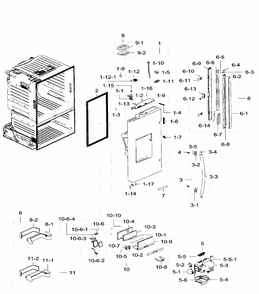Left Door Diagram and Parts List for RF28HFEDBWW AA-0011 Samsung Refrigerator
