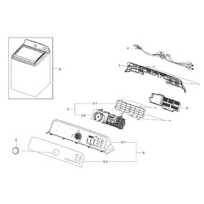 Control Panel Diagram and Parts List for WA422PRHDWR AA-0000 Samsung Washer