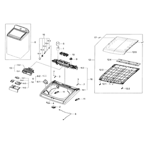 Cover Top Diagram and Parts List for WA400PJHDWR AA-02 Samsung Washer
