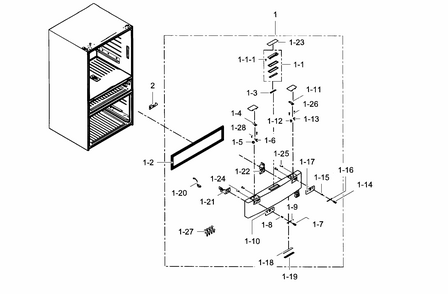 Flexzone Door Diagram and Parts List for RF31FMESBSR AA-0003 Samsung Refrigerator