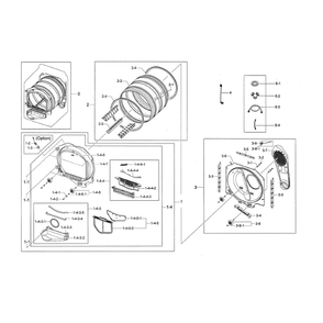 Drum Diagram and Parts List for DV45H7000GP A3-0000 Samsung Dryer