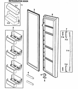 Right Door Diagram and Parts List for RS277ACWP XAA-0000 Samsung Refrigerator
