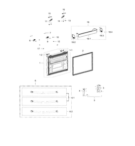Freezer Door Diagram and Parts List for RFG238AAWP XAA-0000 Samsung Refrigerator