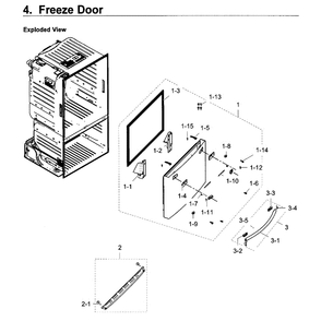 Freezer Door Diagram and Parts List for RF28HDEDPWW AA-01 Samsung Refrigerator