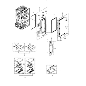 Refrigerator Door R Diagram and Parts List for RF30HBEDBSR AA-0001 Samsung Refrigerator
