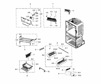 Freezer Diagram and Parts List for RF28HMEDBSR AA-0009 Samsung Refrigerator