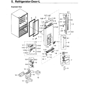 Fridge Door Lt Diagram and Parts List for RF23M8590SG AA-0000 Samsung Refrigerator