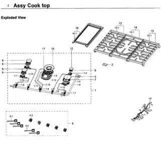 Part Location Diagram of DG94-01504A Samsung Grate side