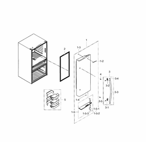 Refrigerator Door R Diagram and Parts List for RF23HSESBSR AA-0000 Samsung Refrigerator