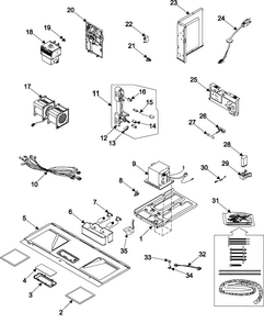 Internal Controls/latch Asy/base Diagram and Parts List for SMH7150CC XAA Samsung Microwave