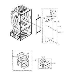 Door Right Diagram and Parts List for RF263TEAEBC AA-01 Samsung Refrigerator