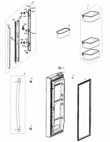 Refrig L Door Diagram and Parts List for RF266AEWP XAA-0000 Samsung Refrigerator