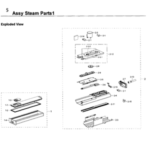 Steam 1 Diagram and Parts List for NV51K6650SG AA-0000 Samsung Wall Oven