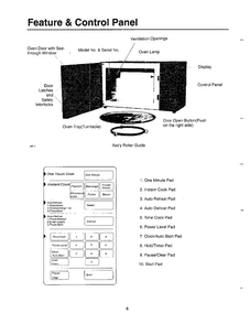 Feature/control Panel Diagram and Parts List for MW5620T XAA Samsung Microwave