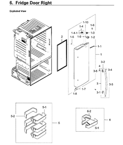 Fridge Right Door Diagram and Parts List for RF28HFEDBWW AA-0011 Samsung Refrigerator