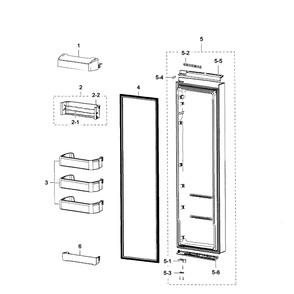 Right Door Diagram and Parts List for RSG307AARS XAA-02 Samsung Refrigerator