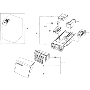 Drawer Assembly Diagram and Parts List for WF455ARGSWR A2-0000 Samsung Washer
