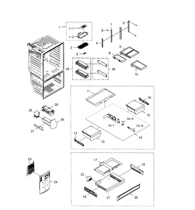 Refrigerator Diagram and Parts List for RFG29PHDBP XAA-0002 Samsung Refrigerator