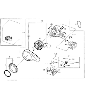 Motor Assy Diagram and Parts List for DV400EWHDWR AA-0001 Samsung Dryer