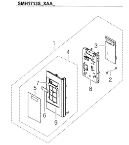 Control Diagram and Parts List for SMH1713S XAA-0001 Samsung Microwave