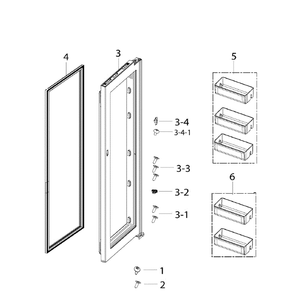 Door Fridge In Diagram and Parts List for RH25H5611WW AA-01 Samsung Refrigerator