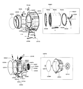 Tub Assy Diagram and Parts List for WF337AAG XAA-0000 Samsung Washer