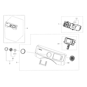 Control Panel Diagram and Parts List for DV42H5600GW A3-0000 Samsung Dryer