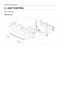 Control Assembly Diagram and Parts List for NE63A6111SB AA-00 Samsung Range