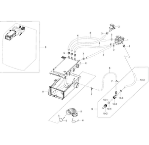 Housing Section Diagram and Parts List for WF45H6300AW A2-0001 Samsung Washer