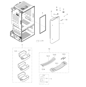 Fridge Door R Diagram and Parts List for RF263TEAESR AA-0003 Samsung Refrigerator