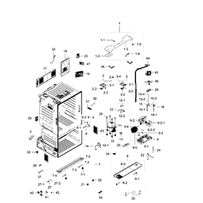 Cabinet Diagram and Parts List for RF28HFEDBSR AA-04 Samsung Refrigerator